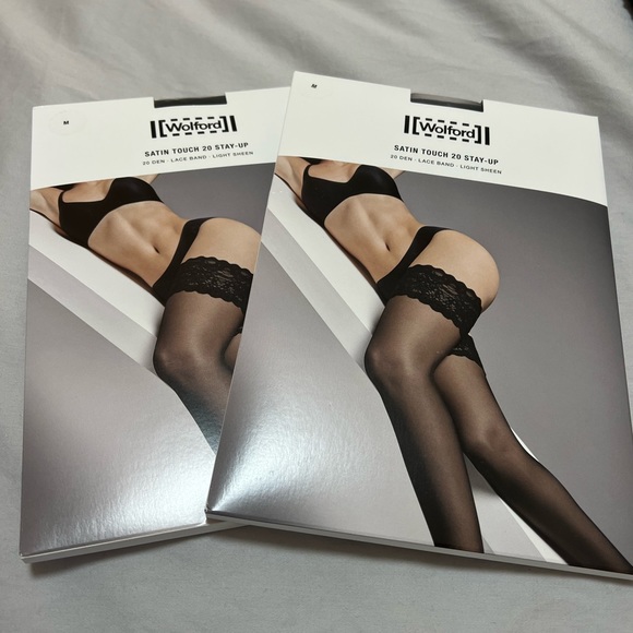 NWT Wolford Satin Touch 20 Stay-Up Stockings - Picture 3 of 5